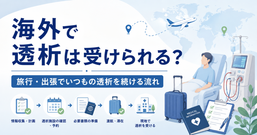 海外で透析は受けられる？旅行・出張でいつもの透析を続ける流れ