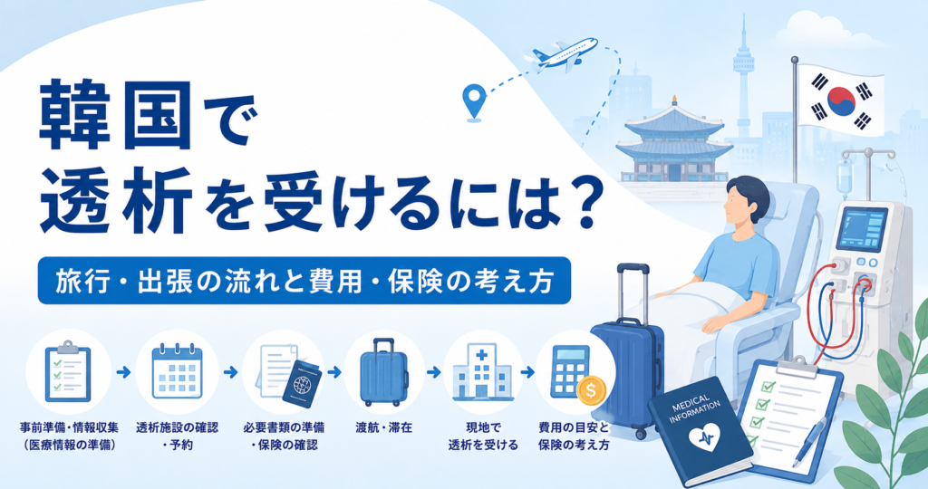 韓国で透析を受けるには？旅行・出張の流れと費用・保険の考え方